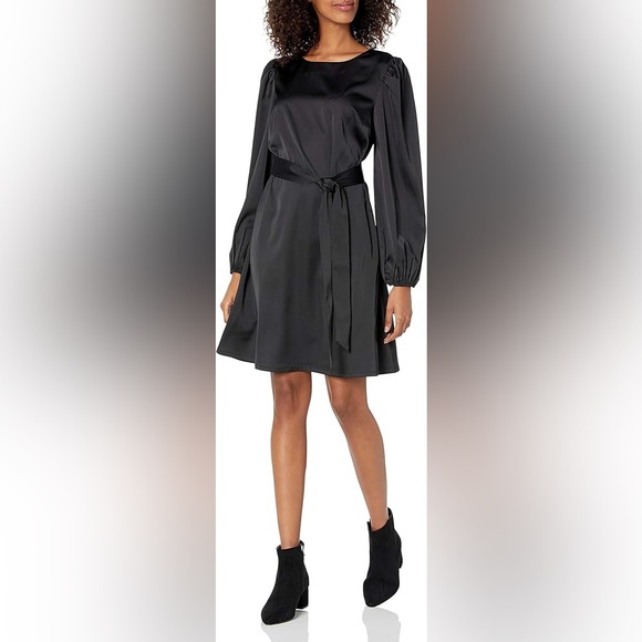 The Drop - Women's Belted Silky Stretch Dress - XL - Picture 3 of 11